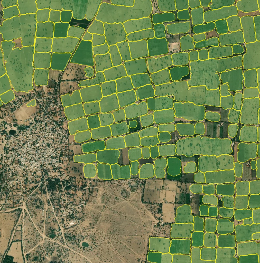 Resultado del procesamiento del modelo de campos agrícolas.